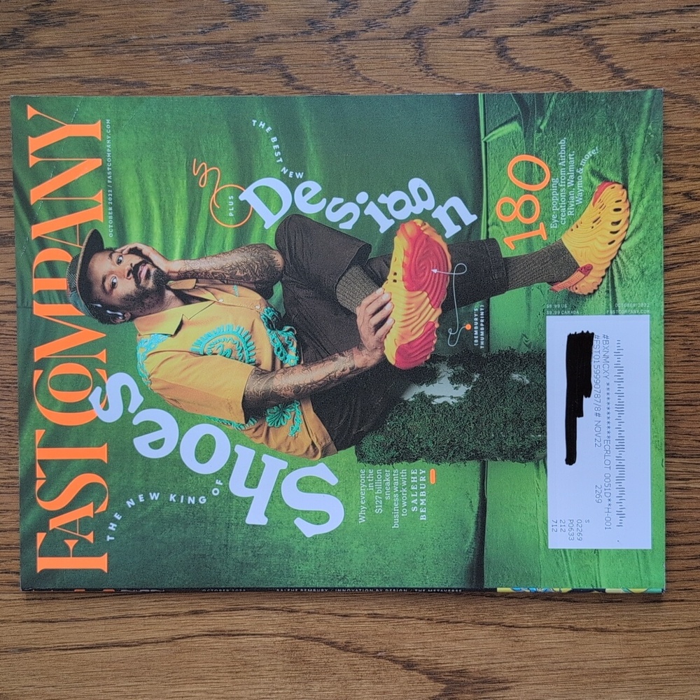 Fast Company Magazine October 2022 Salehe Bembury, Innovation By Design